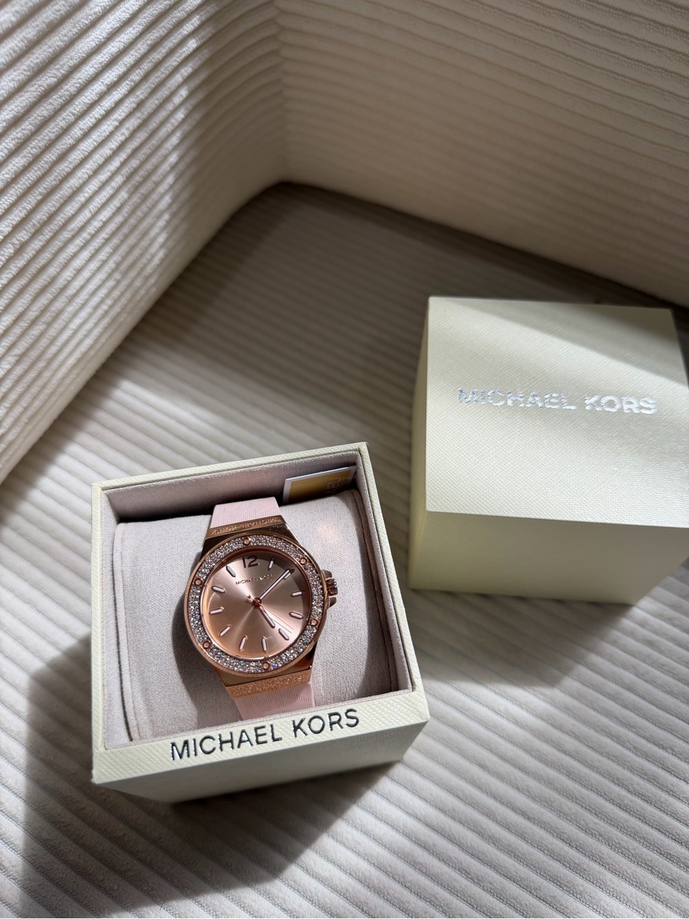 Michael Kors Rose Gold Crystal Bezel Ladies Watch